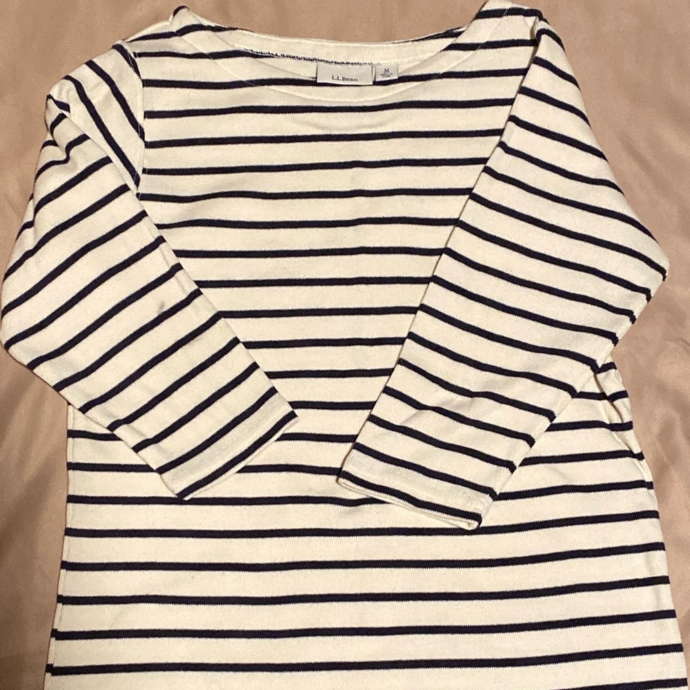 LL Bean strip 3/4 sleeves